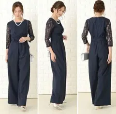 【新品】パンツドレス 黒　シースルー XL パーティ オケージョン