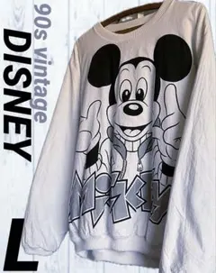 レア！ 90s ビンテージ ディズニー ミッキー 総柄 リバーシブル スウェット