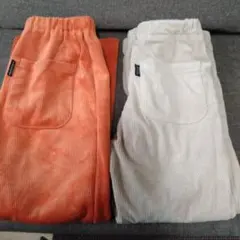 BREEZE カットコールパンツ コーデュロイ ベージュ オレンジ ２枚