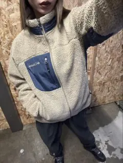 Columbia ボアフリースジャケット XL 切替デザイン ワンポイントロゴ