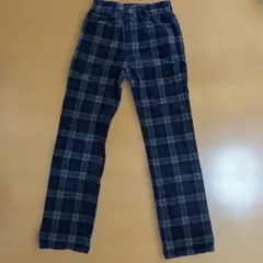 チェック柄ロングパンツ（パープル・グレー）