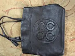 COACH ブラック レザートートバッグ