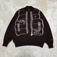 美品 CASTELBAJAC ハーフジップニット ブラウン XLサイズ メンズ