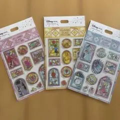 Disney Store ステンドグラス風ステッカー 3種セット　正規品