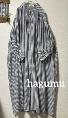 美品 hagumu ★ドロップショルダーストライプのサムネイル