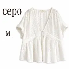 【cepo】白レース カシュクールブラウス Mのサムネイル