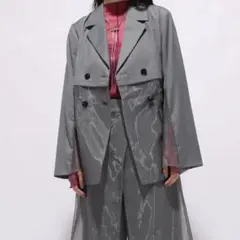 【HARE】シアーキリカエミドルジャケット グレー アウターのサムネイル