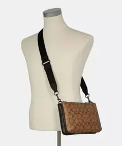 COACH　エヴァレット クロスボディ ブロックド シグネチャー キャンバス