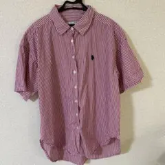 U.S. POLO ASSN.（ユーエスポロアッスン) 赤白ストライプ半袖シャツ