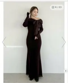 FRAY I.D 3wayリボンオフショルニットワンピース ブラウン 試着のみ