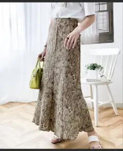 Classical Elf 楊柳ランダムプリーツマーメイドスカート ブラウン M