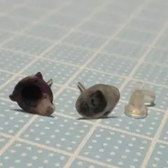 訳あり　ハンドメイド　動物の顔の小さいピアス　その⑧　ゴリラとマレーグマ