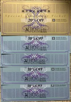 ゼビオ 株主優待券 20％off券1枚、10%off券４枚