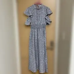 【ナイスクラップ】水色花柄ワンピース　フリーサイズ
