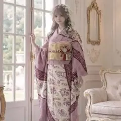 振袖フルセット　手絞り　手描き友禅　金彩　成人式振袖　振袖　裄69 身丈171