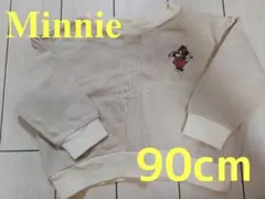 女児 ショート丈 ミニー トレーナー 90cm 配色可愛い ロゴ入り裏起毛