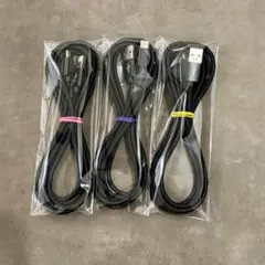 ◇【3本】《2m黒》高耐久ナイロン編み Type-C充電ケーブル　充電器　タイプ