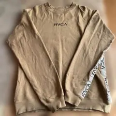 RVCA ベージュ トレーナー ロゴ入り
