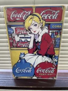 コカコーラ 赤 アルミ看板 レトロ看板☆ 新品 アンティーク
