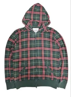 00s OLD UNIQLO 短丈 ダブルジップ パーカー チェック y2k