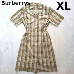 バーバリーズ　半袖ワンピース　チェック　ヴィンテージ　肩パッド　XL