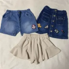 キッズ　女の子　スカート　半ズボン　デニム　130センチ