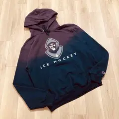 鬼フェードChampionパーカー ナス紺グラデーション M 褪色 グ