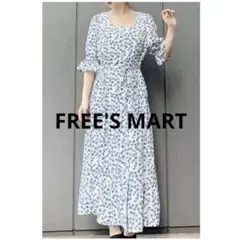 美品　FREE'S MART 花柄 フラワープリント半袖ガウンワンピース　前開き