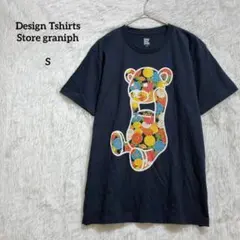 【美品】グラニフ キクフラワー コントロールベア Tシャツ ネイビー S 半袖