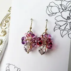 チェコビーズの可愛いピアスD116