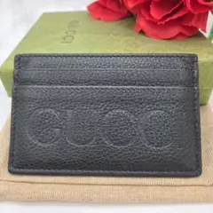 【未使用に近い】 GUCCI グッチ ロゴ パスケース カードケース ブラック