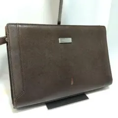BURBERRY バーバリー クラッチバッグ セカンドバッグ レザー ブラウン
