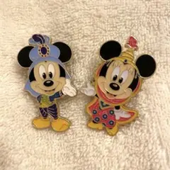 ミッキーミニー　ピンバッジ 2個セット　バザール　未使用　ディズニーシー