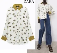 ♡*♡様 ZARA ザラ タイガープリント シャツ 長袖　L 匿名配送