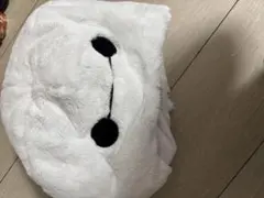 キャラクター帽子 白 フリース素材