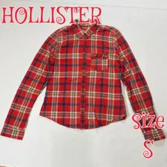 Hollister チェック柄 長袖シャツ レッド レディース Sのサムネイル