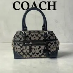 美品✨ COACH コーチ トートバッグ 横長 シグネチャー タッセル ブラック