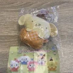 ポムポムプリン　バスケットおくるみマスコット