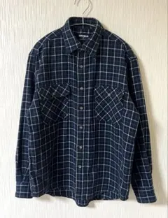 【紺タグ】90s OLD UNIQLO ヴィンテージ ヘビーネルシャツ ネイビー
