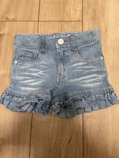 デニム フリルショートパンツ