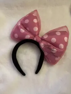ディズニー　リボン　カチューシャ　ピンク