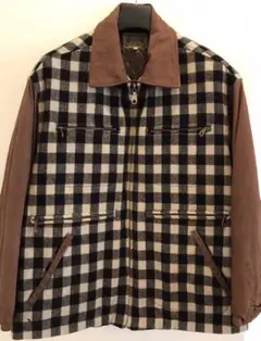 BEPPE SPADACINI 中綿入りブルゾン　牛革使用　中綿入り