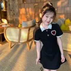 ワンピース 子供用 女の子 リボン かわいい 半袖 インポート トレンド 韓国
