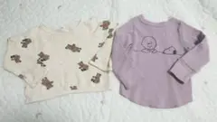 ベビー服　トップス　トレーナー　ワッフル生地　スヌーピー　くま