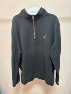 NAUTICA ブラック ハーフジップ ハーフジップパーカー　トレーナー　黒