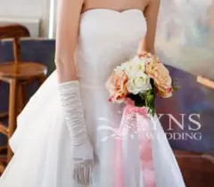 ホワイト サテン ウェディンググローブ