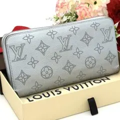 【美品SS】バイカラー限定モデル　ヴィトン　マヒナ　ジッピーウォレット　白系 LOUIS VUITTON - 【美品SS】バイカラー限定モデル ヴィトン マヒナ