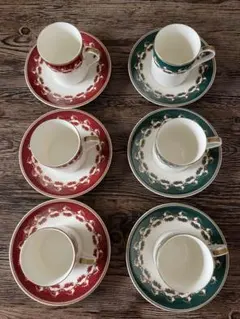 タチキチRICHFIELD カラーの花模様食器６種類 5セット（カップのみ４点） タチキチRICHFIELD カラーの花模様食器6種類 5セット（カップ