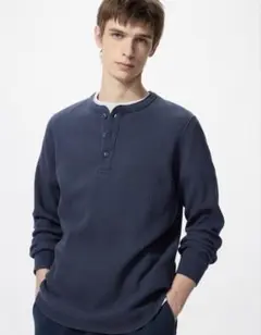 UNIQLO ワッフルヘンリーネックTシャツ/長袖
