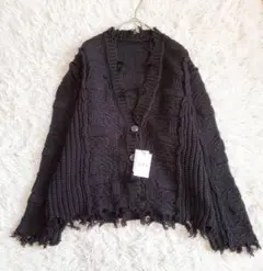 タグ付き✨ グレイル カーディガン ニット フリンジ 黒 羽織り ゆったり